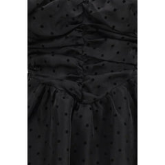 Ganni Black Recycled Polyester Cocktail Dress