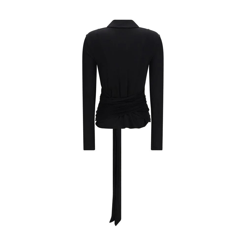 Ganni Black Recycled Polyester Shirt - IT40 | M