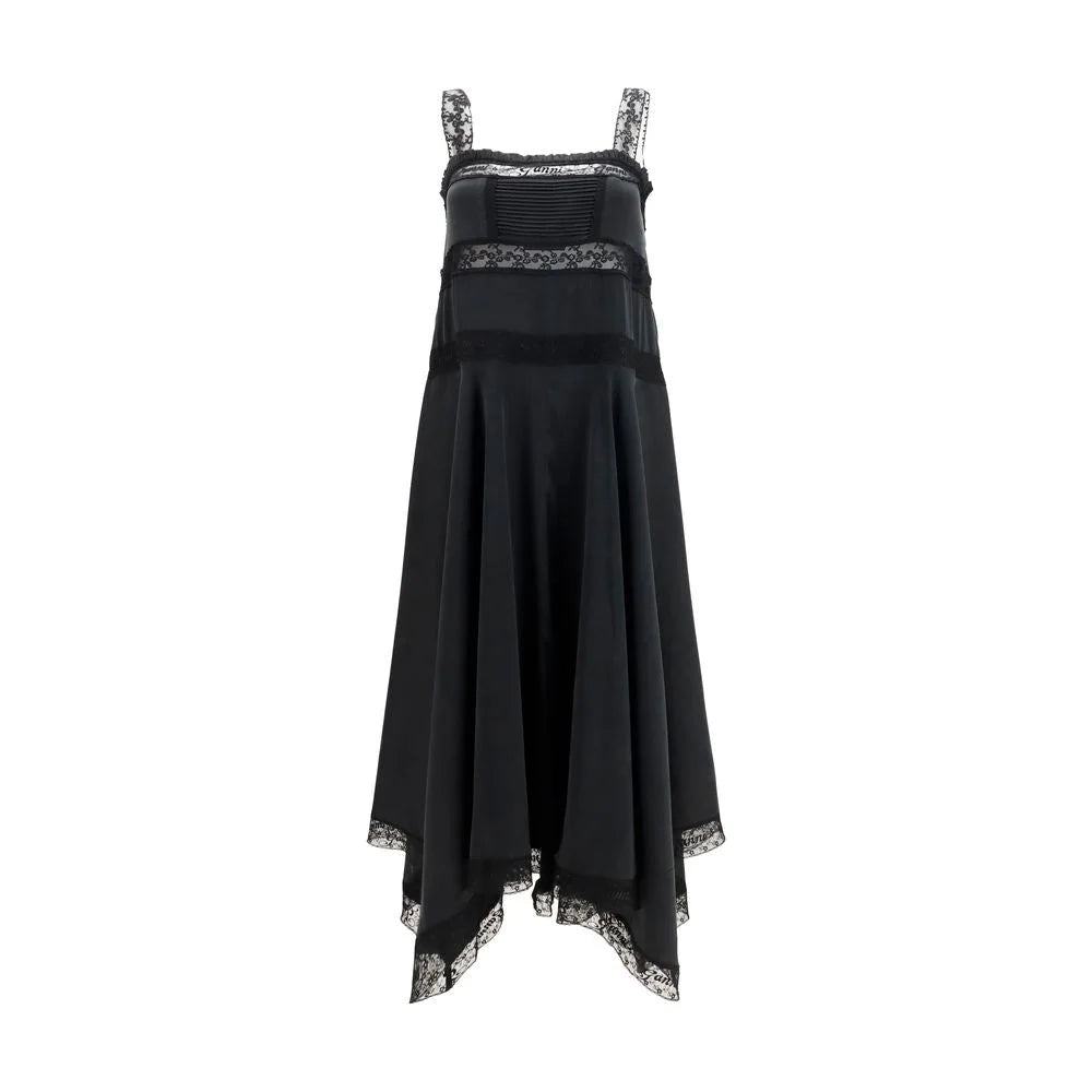 Ganni Black Silk Cocktail Dress