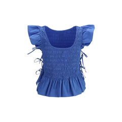 Ganni Blue Cotton Blouse
