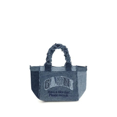 Ganni Blue Cotton Handbag