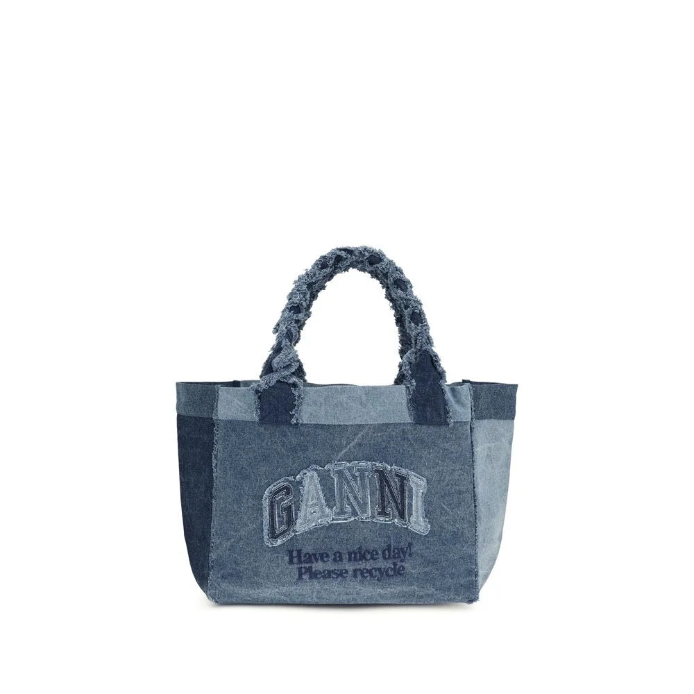 Ganni Blue Cotton Handbag