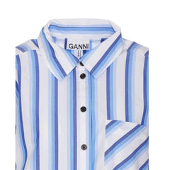 Ganni Blue Cotton Pattern Shirt
