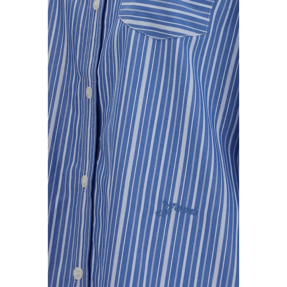 Ganni Blue Cotton Pattern Shirt
