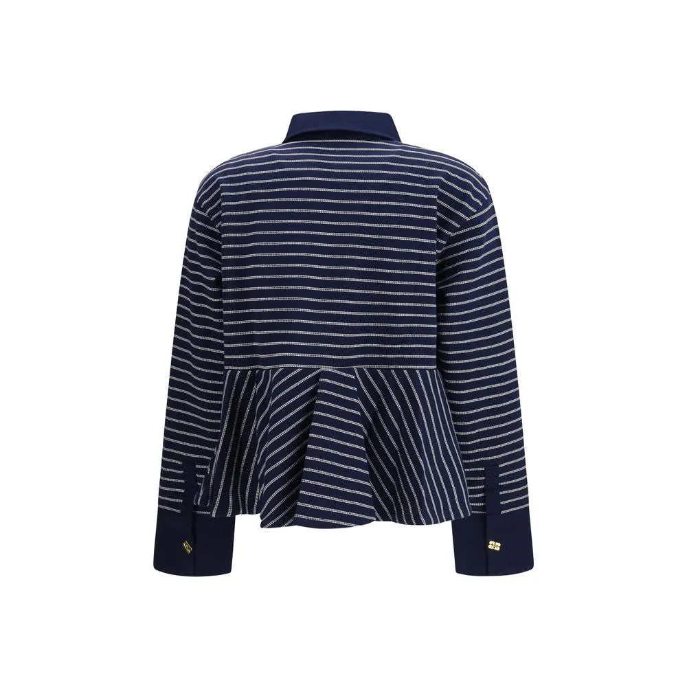 Ganni Blue Cotton Polo Shirt - M