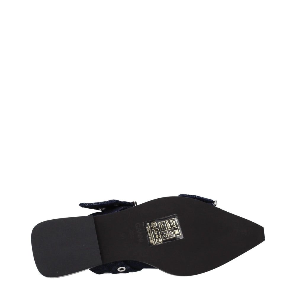 Ganni Blue Fabric Flat Sandals