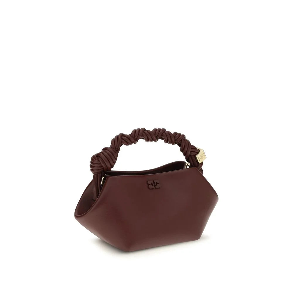 Ganni Bordeaux Recycled Leather Shoulder Bag