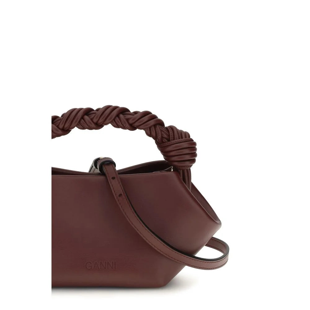 Ganni Bordeaux Recycled Leather Shoulder Bag