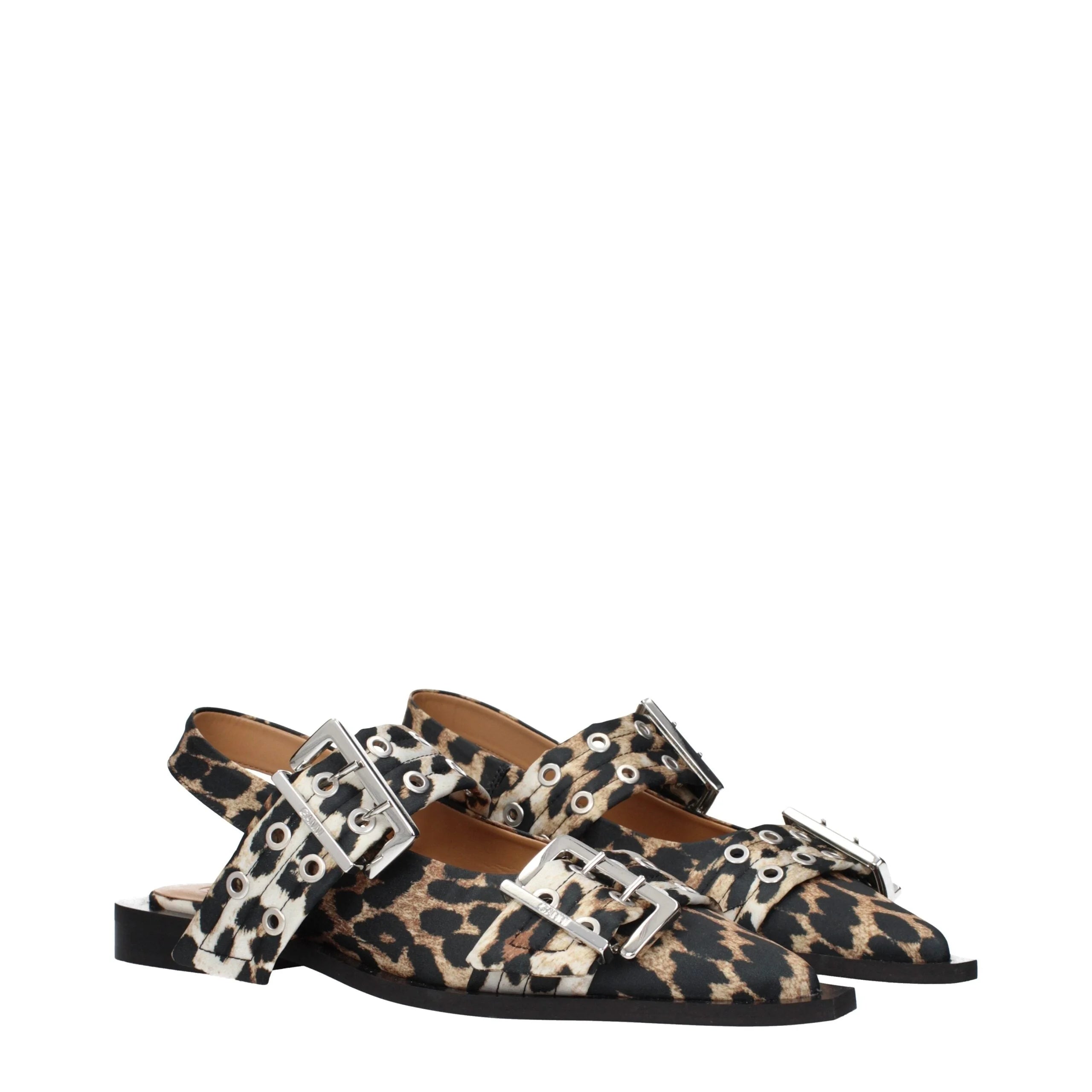 Ganni Brown Fabric Flat Sandals - EU41/US11