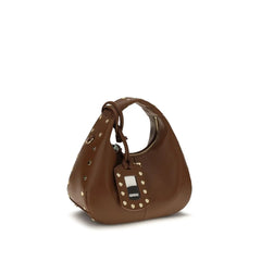 Ganni Brown Recycled Leather Shoulder Bag