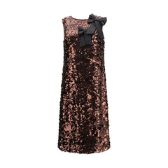 Ganni Brown Recycled Polyester Cocktail Dress