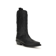 Ganni Embroidered Western Boots - Boots