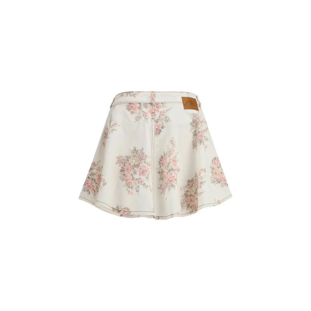 Ganni Floral print denim Miniskirt - Skirts