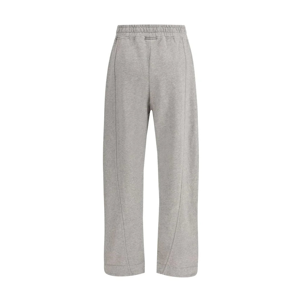Ganni Gray Cotton Casual Pants - Trousers