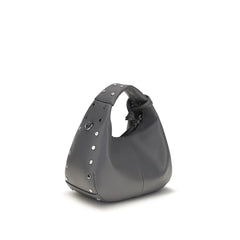 Ganni Gray Leather Shoulder Bag