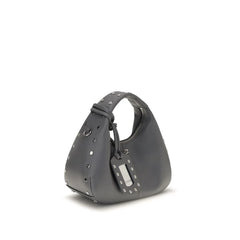 Ganni Gray Leather Shoulder Bag