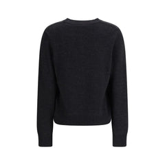 Ganni Gray Merino Wool Sweatshirt