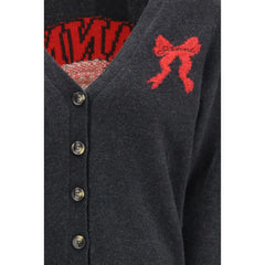 Ganni Gray Wool Cardigan