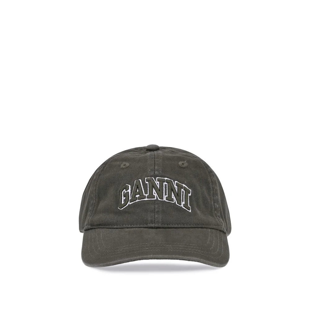 Ganni Green Cotton Cap (Baseball Hat) - UNI