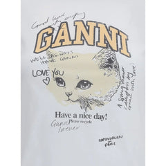 Ganni Kitten print T-Shirt - T-Shirts