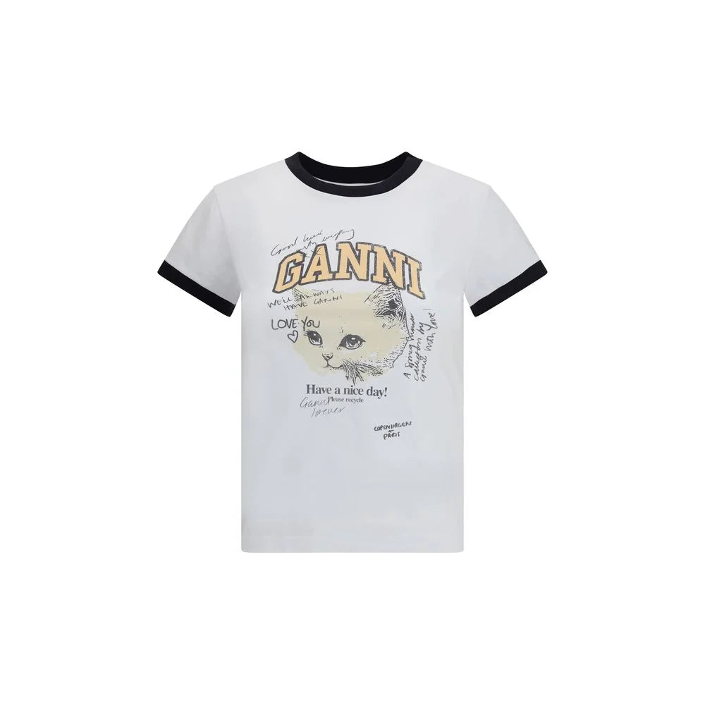 Ganni Kitten print T-Shirt - T-Shirts