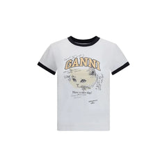 Ganni Kitten print T-Shirt - T-Shirts