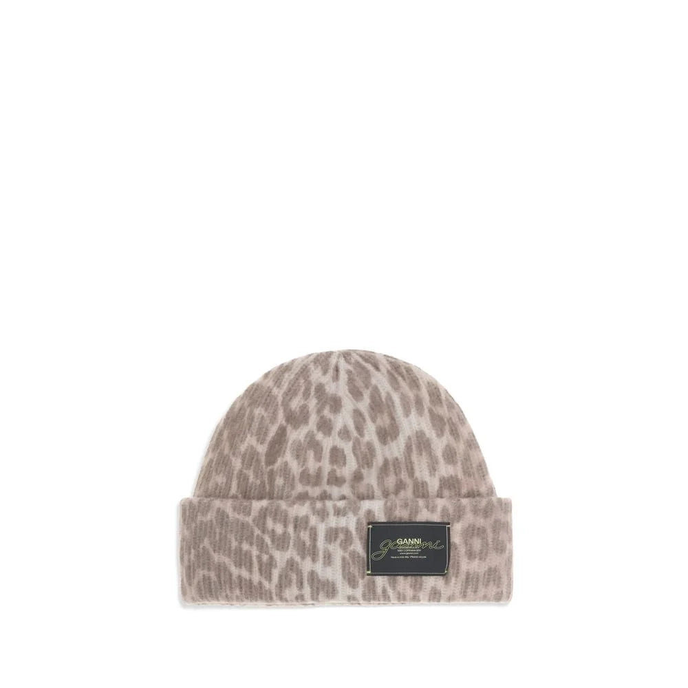Ganni Leopard beanie Hat - UNI - Beanies