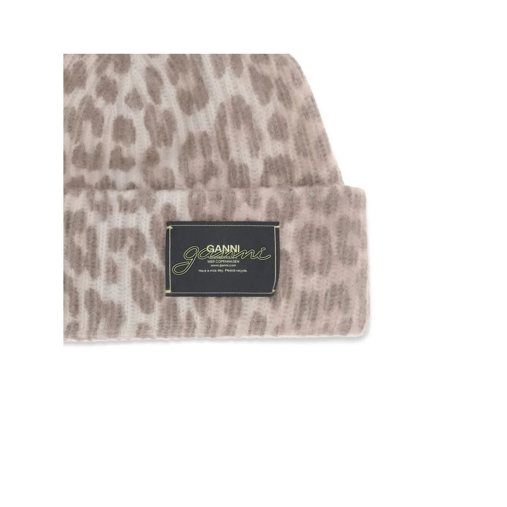 Ganni Leopard beanie Hat - UNI - Beanies