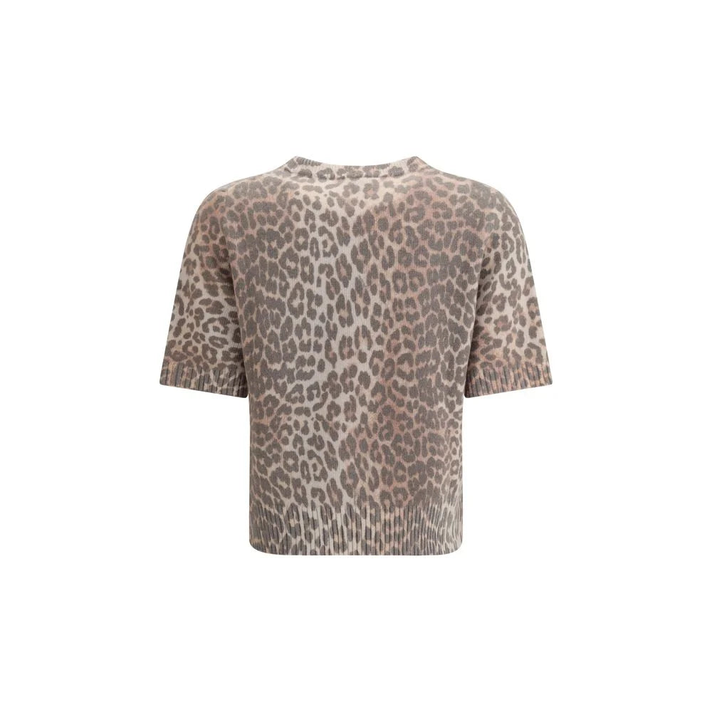 Ganni Leopard print short sleeve Sweater - Sweaters