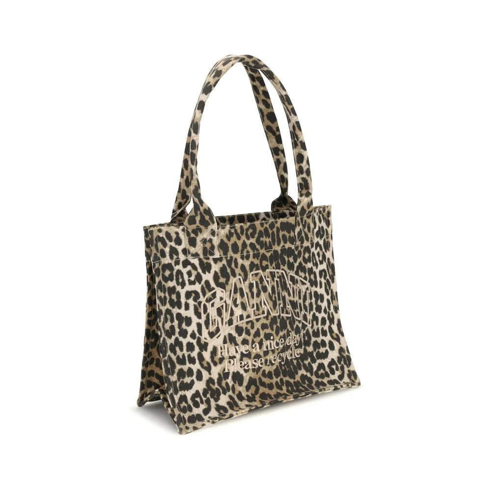 Ganni Leopard Print Tote Bag