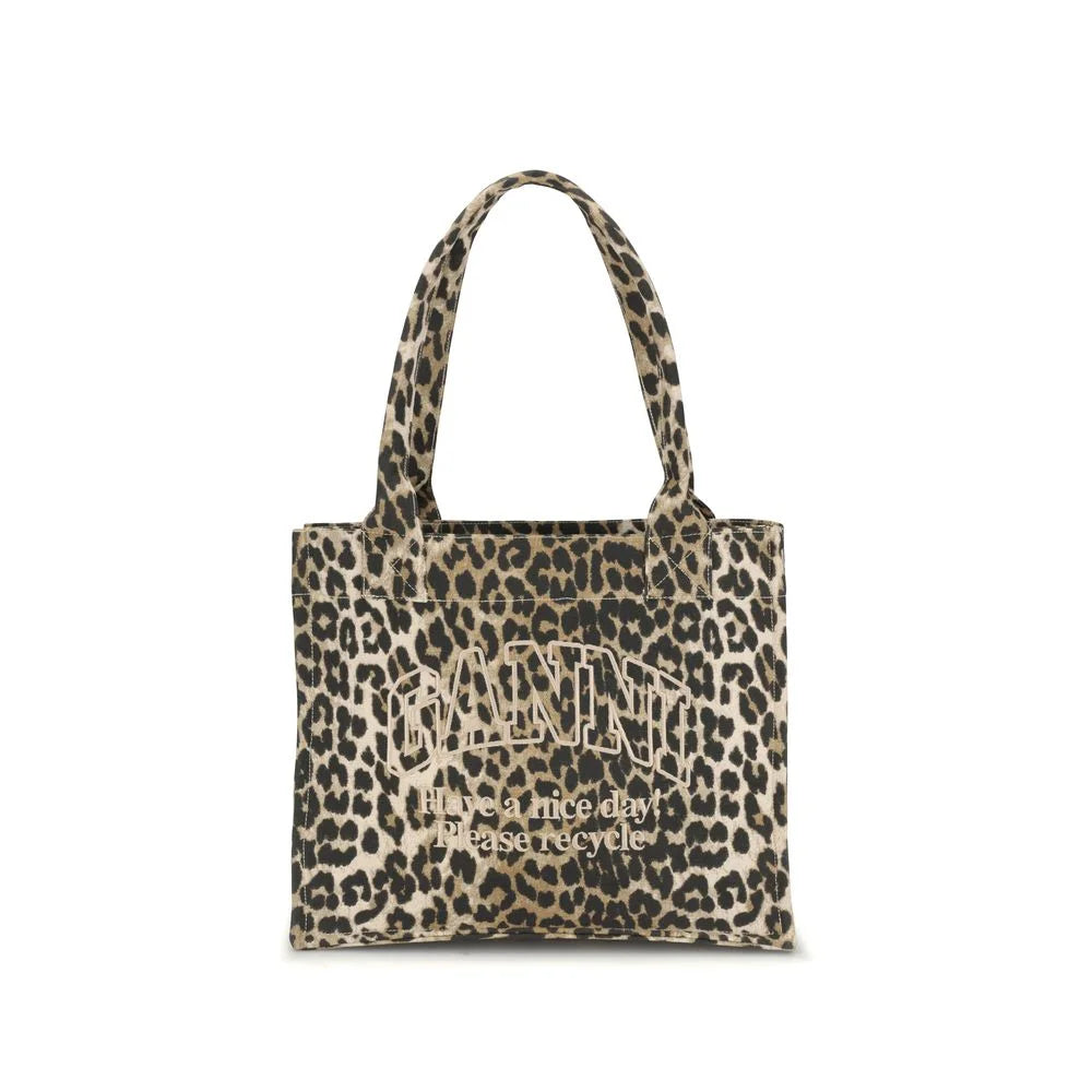 Ganni Leopard Print Tote Bag