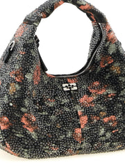 Rear view of the Ganni multicolor tote in premium cotton, highlighting the continuous geometric pattern and clean seams.