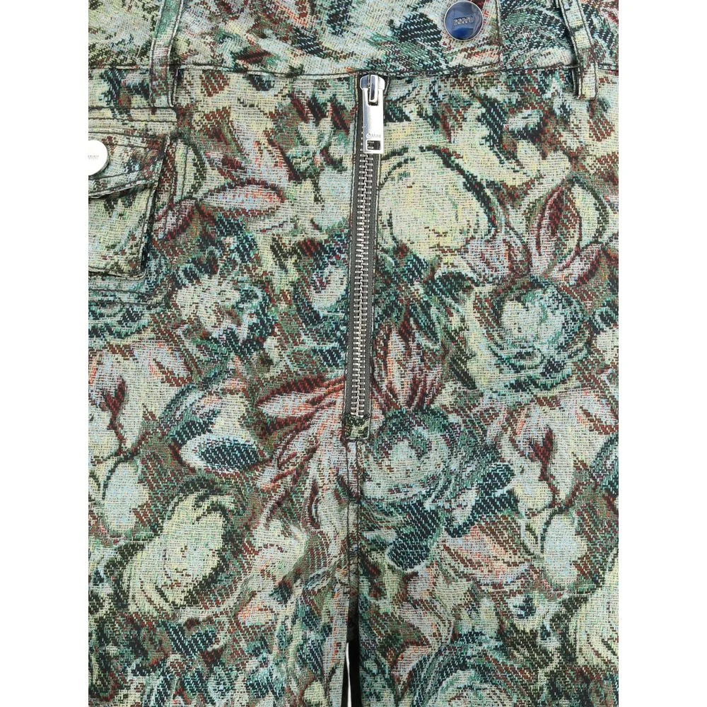 Ganni Printed Stretched Cotton Pants - IT36 | XS - Trousers