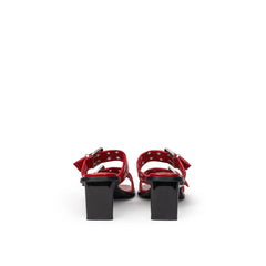 Ganni Red Leather Sandal - Sandals