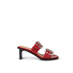 Ganni Red Leather Sandal - Sandals