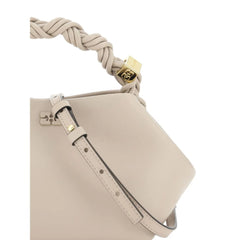 Ganni White Calf Leather Bos Taurus Handbag - Shoulder Bags