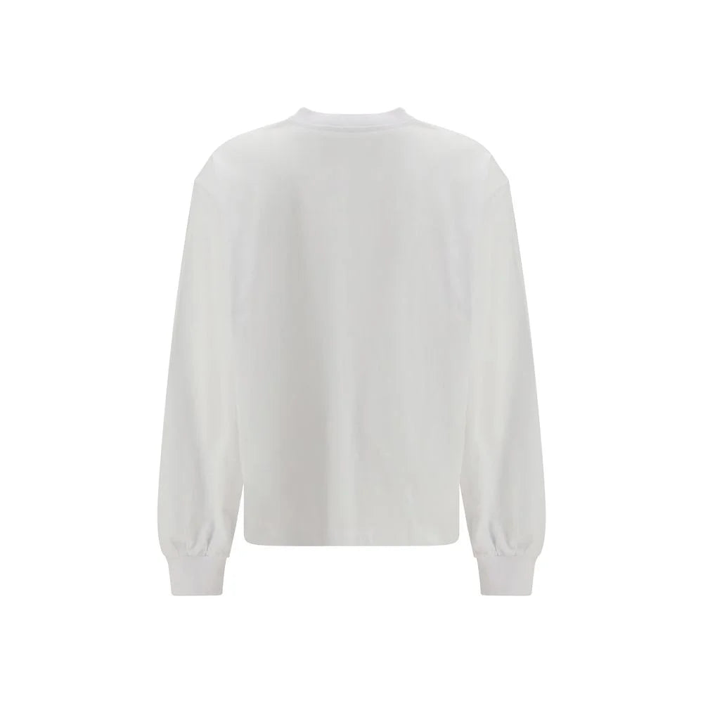 Ganni White Cotton Long Sleeve T-Shirt