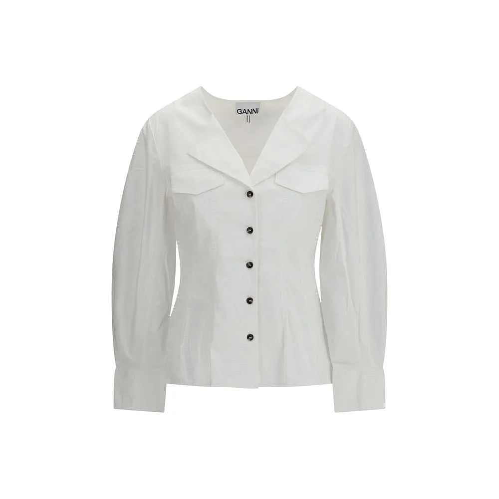 Ganni White Cotton Shirt - IT36 | XS