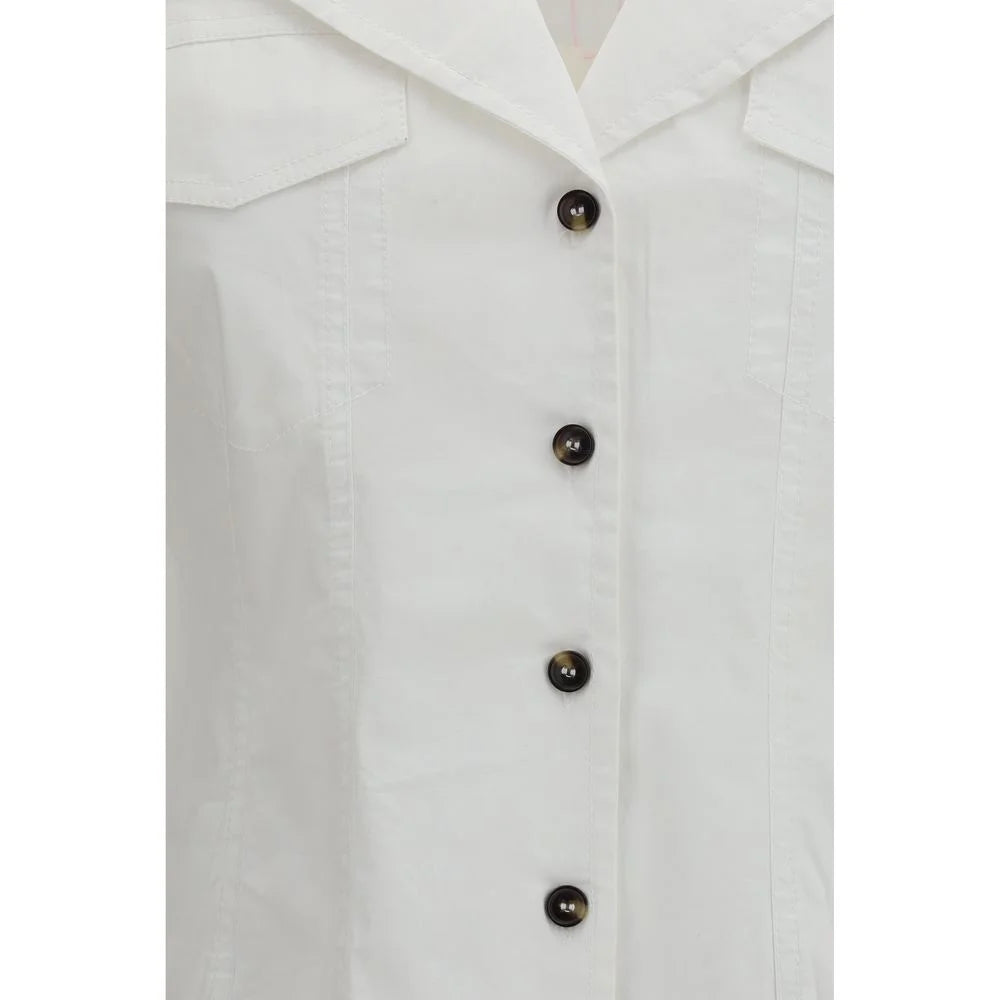 Ganni White Cotton Shirt - IT36 | XS
