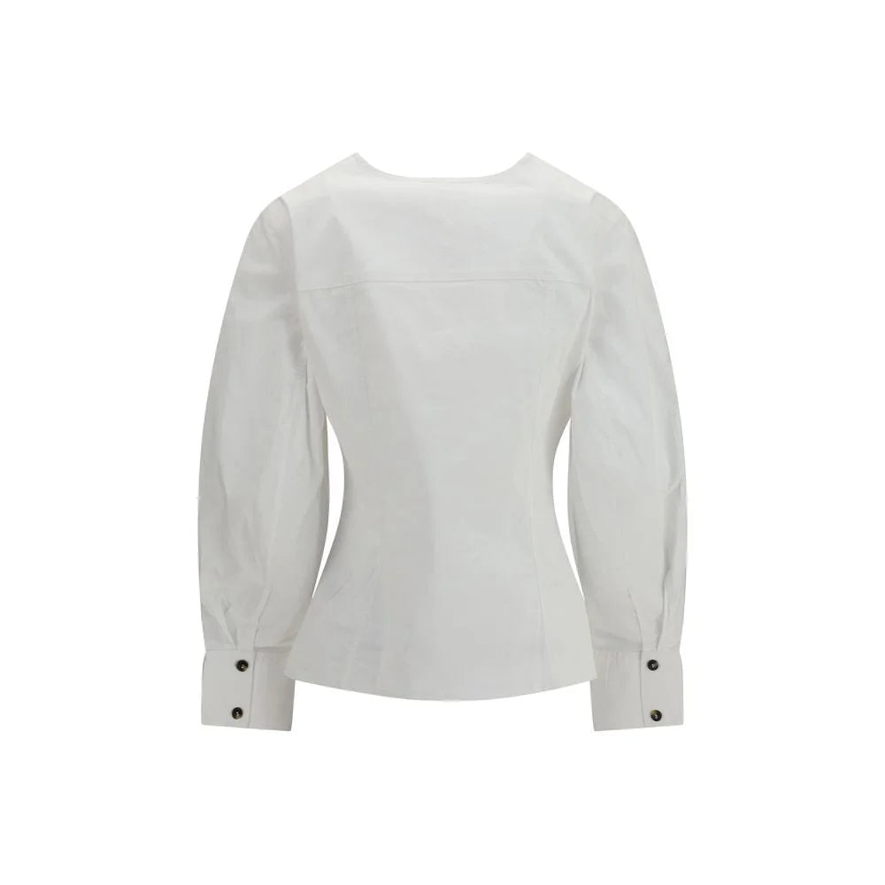 Ganni White Cotton Shirt - IT36 | XS