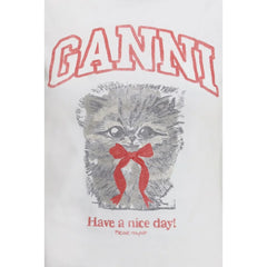 Ganni White Cotton T-Shirt - T-Shirts