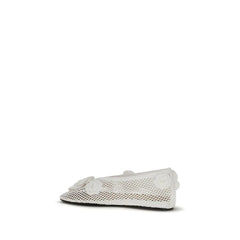 Ganni White Polyethylene Ballet Flats