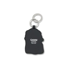 Ganni White Recycled Leather Keychain - Keychains