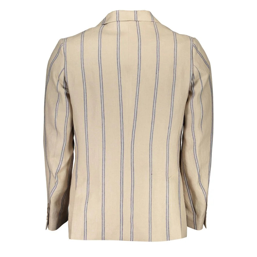 Gant Beige Linen Men Jacket - IT48 | M - Sport Jackets