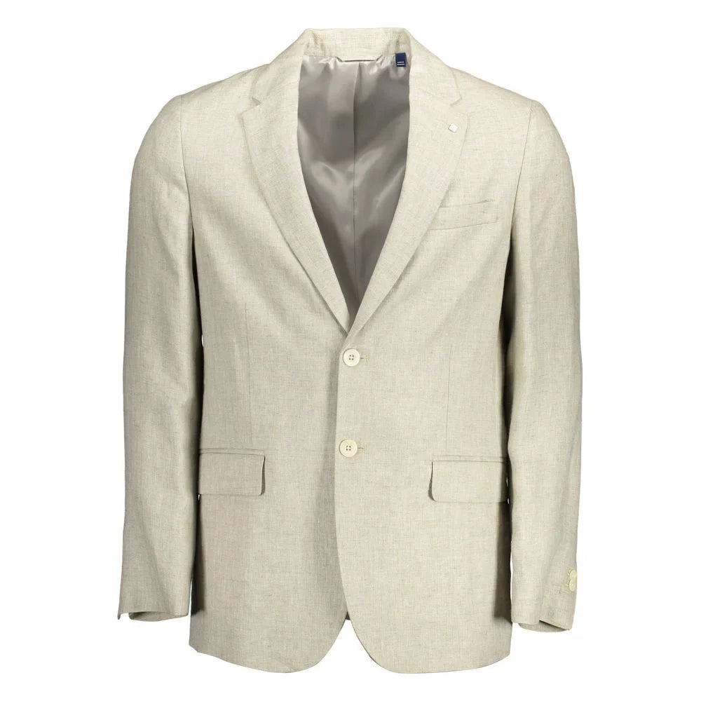 Gant Beige Linen Men Jacket - Sport Jackets