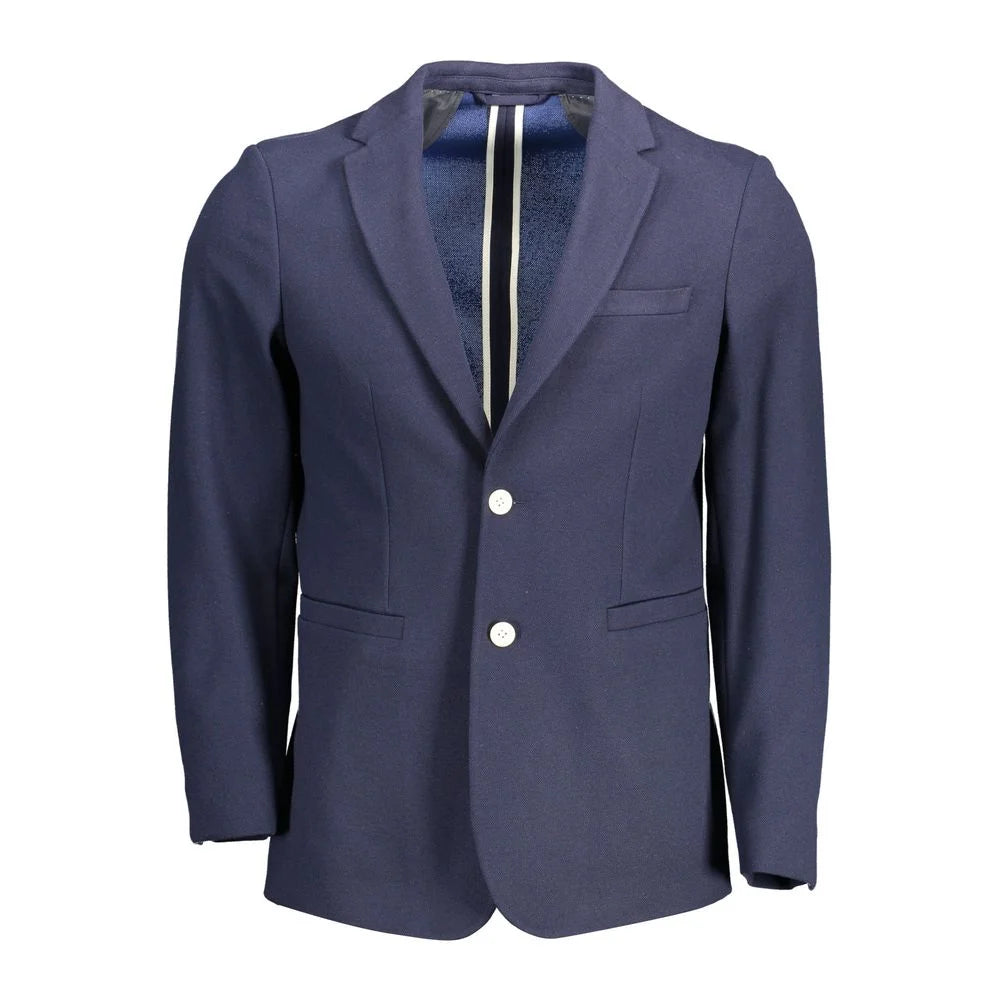 Gant Blue Cotton Men Jacket - Sport Jackets