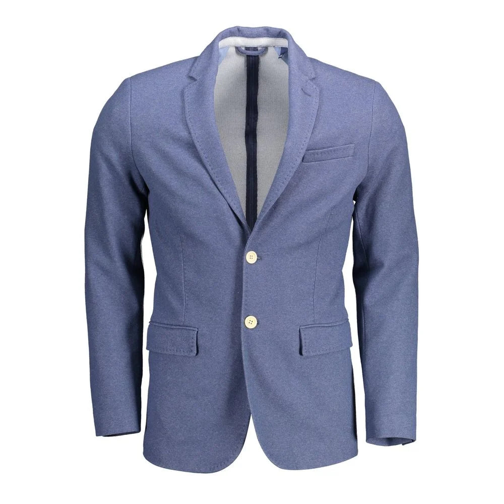 Gant Blue Cotton Men Jacket - Sport Jackets