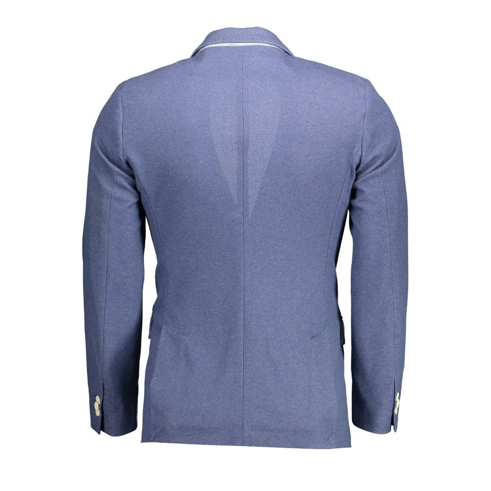 Gant Blue Cotton Men Jacket - Sport Jackets