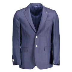 Gant Blue Linen Men Jacket - Sport Jackets