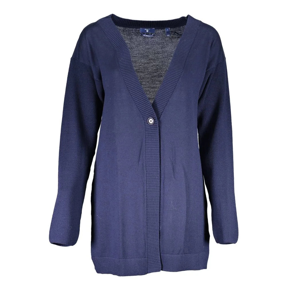 Gant Blue Wool Sweater - Cardigans